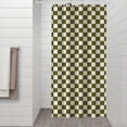 thumbnail image 2 of Olive Green and White Checkerboard Pattern Shower Curtain 36"x72" ,Bathroom Decorative Shower Curtains Set with 12 Hooks,Modern Waterproof Washable Shower Curtain, 2 of 6