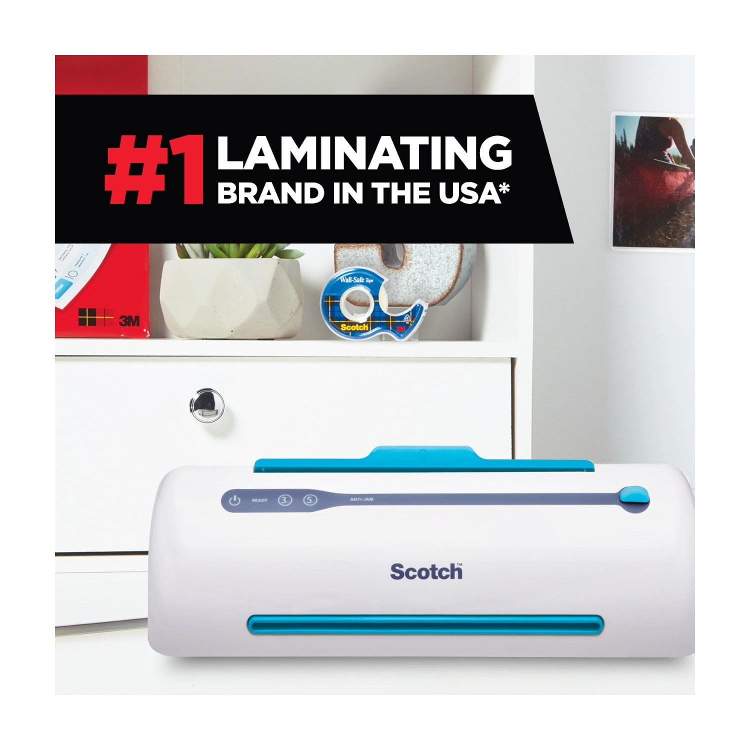 Scotch Thermal Laminator TL906 with 2 Pouches, White and Blue