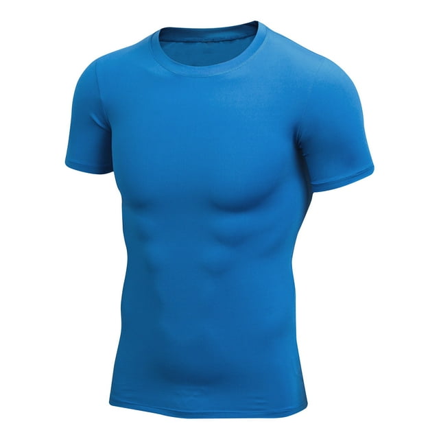 cfhntfmh T-Shirts de Compression pour Hommes Manches Courtes Doux T-Shirt de Gym Ajusté Extensible Col Rond Athlétique Course