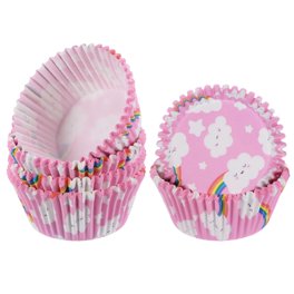 100 PCS Flared Baking Cups - Greaseproof Cupcake Liners For Muffins, Brioche & Party Treats