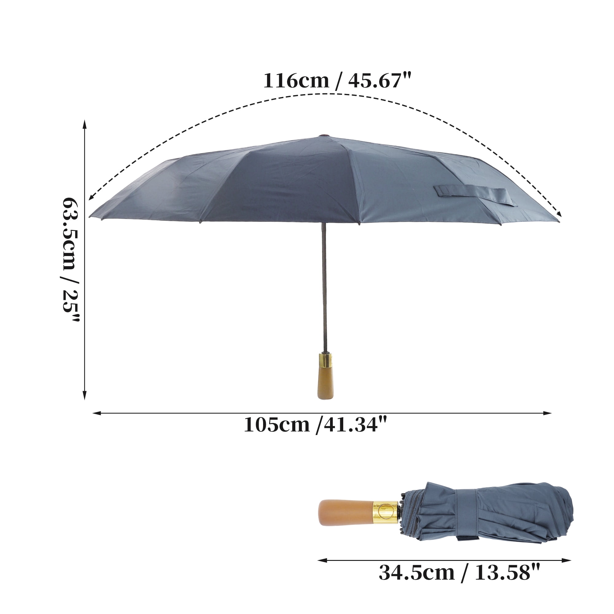 Unique Bargains Collapsible Portable Windproof Folding Umbrella Light Blue