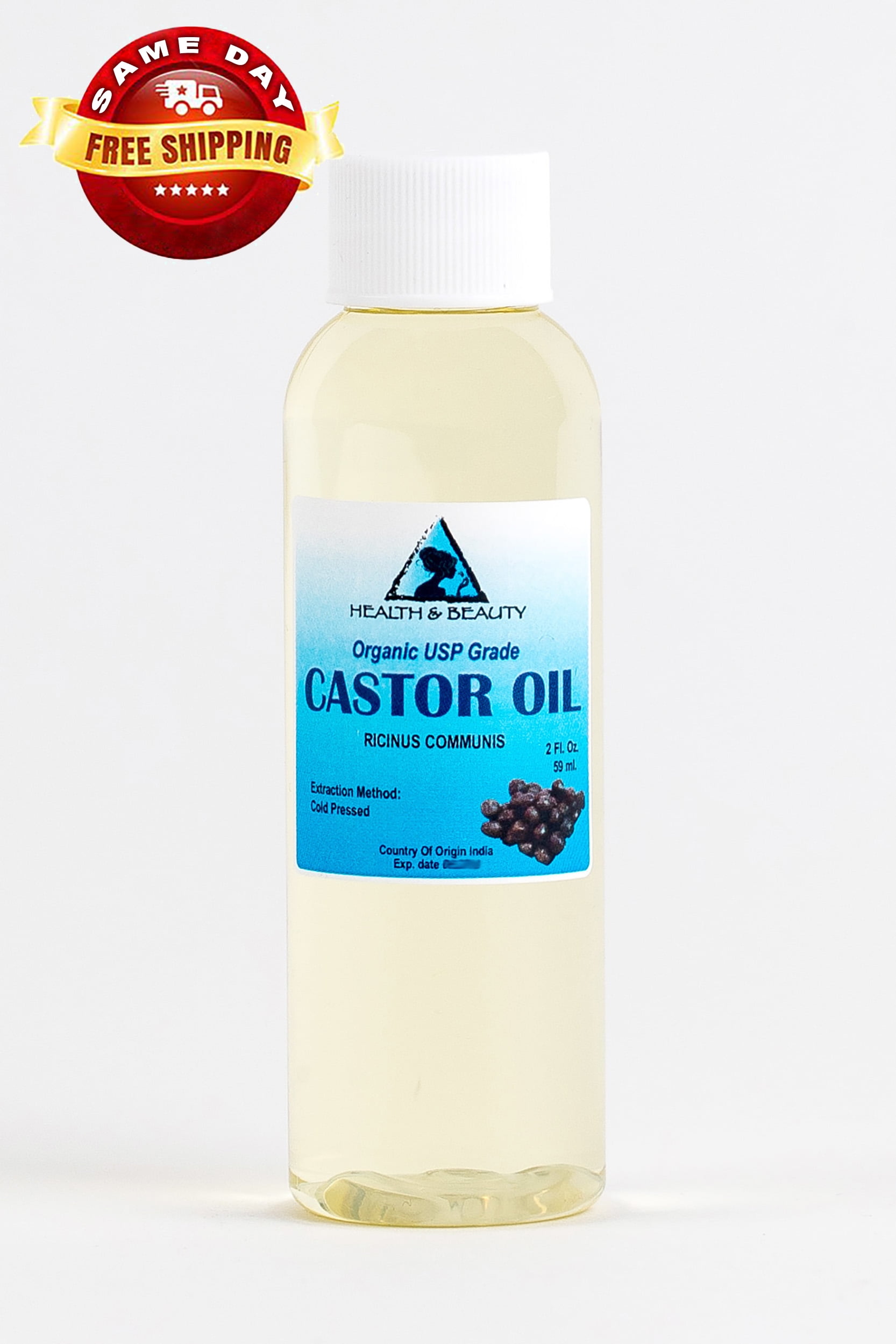 Castor Oil Organic USP Grade Hexane Free Cold Pressed Premium Fresh Pure 2 oz