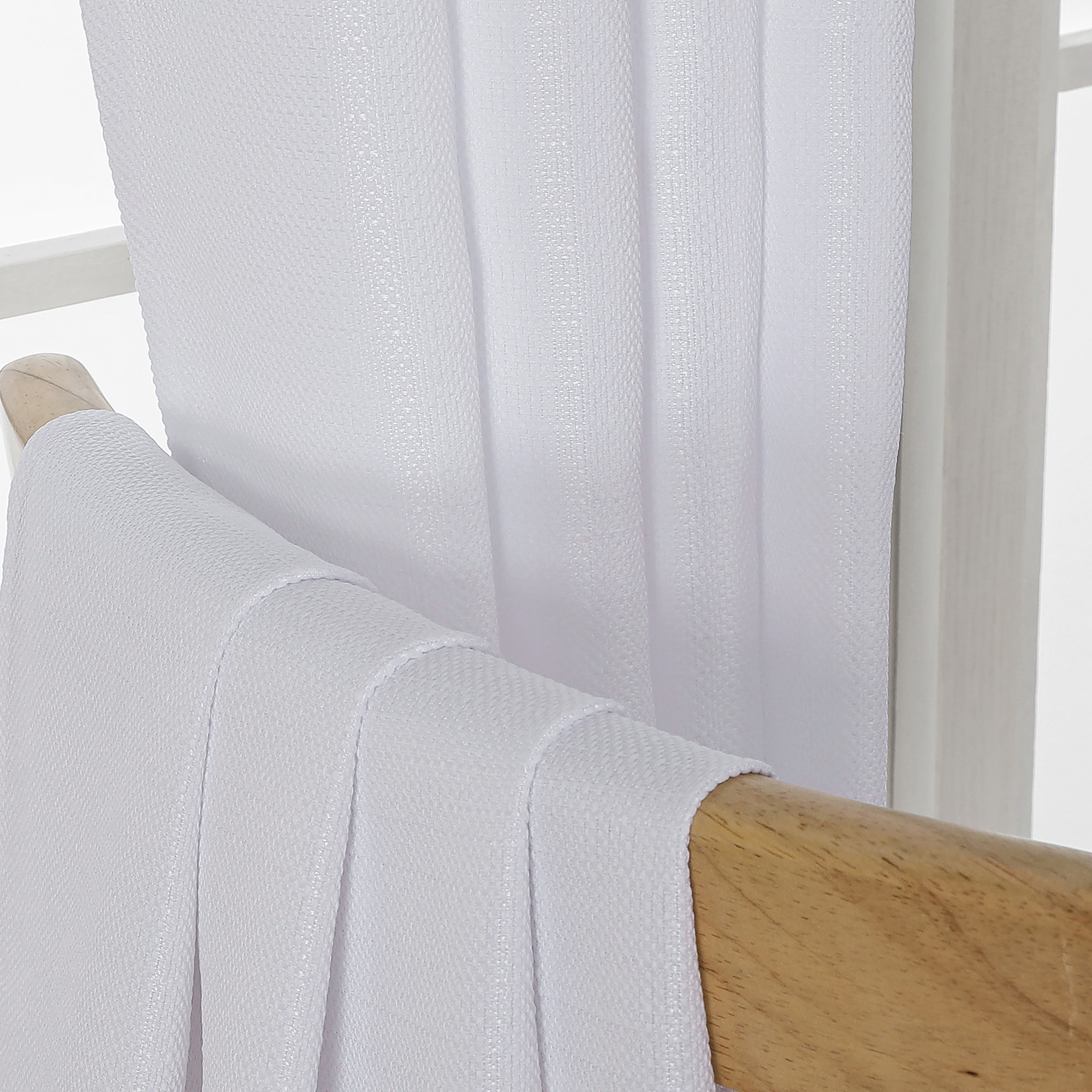 OVZME Bethany White Curtains 84 Inch Length 2 Panels Set, Faux Linen Extra Wide Textured Semi Light Filtering Soft Airy Farmhouse Curtain Drapes for Living Room Bedroom, 50Wx84L White