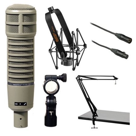 Misc Cable Kit Electro-Voice RE20 Microphone Kit with Shockmount, Two-Section Broadcast Arm and Microphone Cable ()