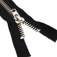 thumbnail image 1 of HAHDAXIA Veste de Séparation en Métal à Dents Noire Argentée avec Fermeture Éclair 24 Pouces, 1 of 7