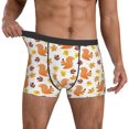 thumbnail image 3 of Men's Boxer Briefs, Cartoon Cute Squirrel Maple Leaf Soft Comfy Mens Underwear Boxer Briefs Breathable With Widen Waist, 3 of 7