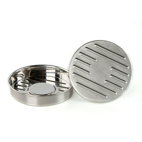 Masteelf Large Stainless Steel Burger Press Mold Wooden Handel Press for Home Kitchen