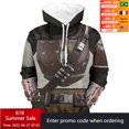 thumbnail image 2 of Star Wars The Mandalorian Hoodie Cosplay disfraz suéter abrigo chaqueta Pedro Pascal mandaloriano soldado Warrior Star Wars Propsudadera con capucha 24XL y Star Wars Deng Xun unisex, 2 of 2