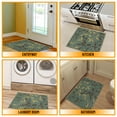 thumbnail image 4 of Ottomanson Leaf Indoor Doormat 2'3" x 3' - Non Slip Low Pile Area Rug for Entryway, Seafoam Green, 4 of 11