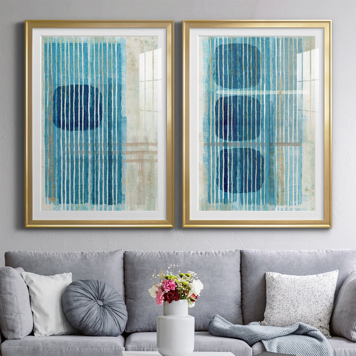 Wexford Home Blue Blue Horizon I Premium Framed Print, 18.5" x 24.5" - Ready to Hang, Gold (Set of 2)