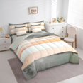 thumbnail image 3 of Castle Fairy Minimalist Vintage Stripes Twin Bedding Sets,Geometric Bedding Comforter Set, 3 of 8