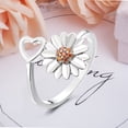 thumbnail image 2 of Versatile Rotatable Adjustable Anxiety Relieving Pressure Relieving Silver Plated Zircon Ring for Finger, 2 of 5