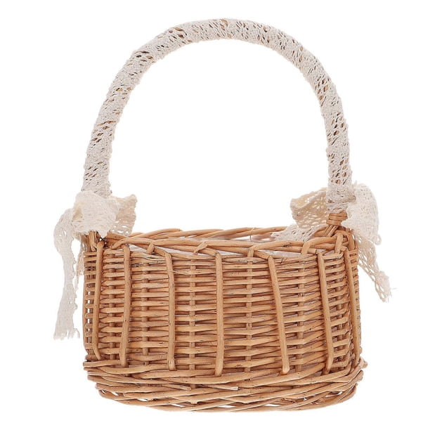 Candy Ornaments Woven Storage Baskets Elegant Flower Basket Wicker Picnic Basket