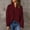 Wine, variant on AOOCHASLIY Sweaters Fall Clearance Womens Casual Fashion Solid Color Sleeve V-Neck Ruched Pullover Blouse Tops