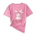 thumbnail image 4 of Womens Easter Tops 2025 Summer Fashionable Short-Sleeved T-Shirt with Round Neck and Graphic Print, 4 of 4