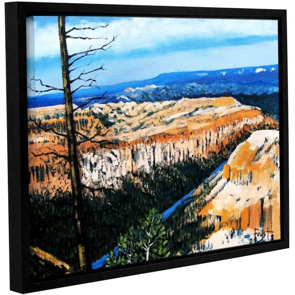 ArtWall Gene Foust "Mountain Tops Blue Sky" Gallery-Wrapped Floater-Framed Canvas