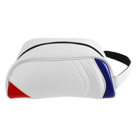Milisten Compact White Golf Shoe Storage Bag Portable Zipper Closure Shoe Carrier for Travel