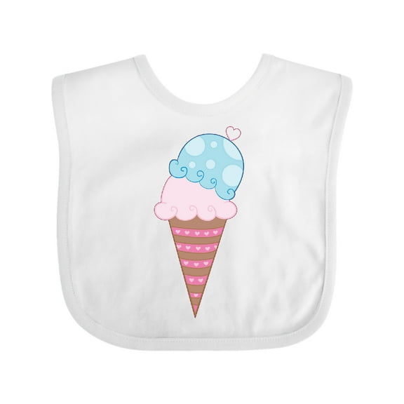 Inktastic Valentine's Day Ice Cream Cone Boys or Girls Baby Bib