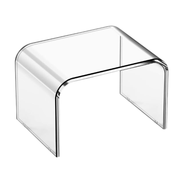 simhoa Acrylic Step Stool Foot Rest Non Slip Small Stool for Porch Bathroom Bedroom Transparent