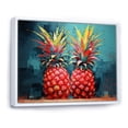 thumbnail image 2 of Designart "Cheerful Pineapple Serenade" Pineapples Floater Framed Wall Art Living Room, 2 of 5