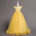 thumbnail image 2 of Vestido de noche para niños Vestido de novia para niñas Vestido de princesa con encaje bordado largo, 2 of 6