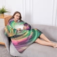 thumbnail image 5 of Oversized Wearable Blanket Hoodie,Colorful Spiral Pattern Sherpa Blanket Hoodie with Super Pockets,Super Warm Fuzzy Pullover for Women & Men, 5 of 6