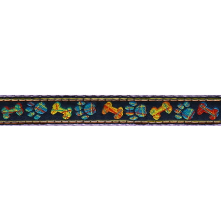 - Country Brook Design® 3/4 Inch Plaid Bones And Paws Ribbon on Lavender Dog Leash Limited Edition - 4 Foot