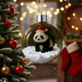 thumbnail image 1 of Christmas Snow Globe Ornament Set With Dog Animal Figures In Clear Glass Ball Featuring Santa Hat Design And Simulated Snow Scene, 1 of 3