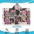 thumbnail image 2 of Pioneer Flower Floral Print Pattern Hooded Bath Towel，60"x35" for Ages 3 To 12 Kids, Quick Dry Lightweight Soft Microfiber Hood Beach Towel Cover Up for Kids, 2 of 7