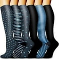 thumbnail image 1 of Chaussettes de Compression pour Femmes et Hommes 6 Paires, Meilleur Soutien pour la Course, 1 of 5
