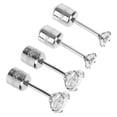 thumbnail image 1 of Silver Zircon Stud Earrings for Decor 2Pairs Tiny Ear Piercing Jewelry, 1 of 5