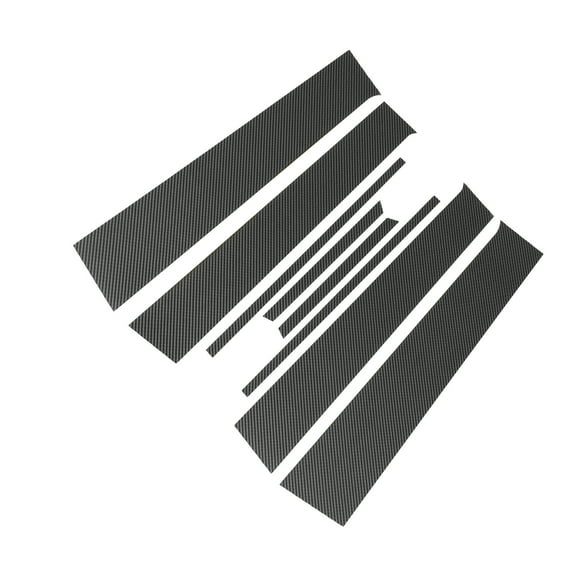 Unique Bargains 8 Pcs Door Pillar Window Trim for Toyota Yaris 05-14 Carbon Fiber Pattern Black