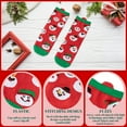 thumbnail image 4 of PuSpu Christmas Socks Mid Calf Cute Cartoon Warm Nylon Spandex 26x8cm 1 Pair Red Green Holiday Winter Thermal Cozy Decor Stocking, 4 of 6