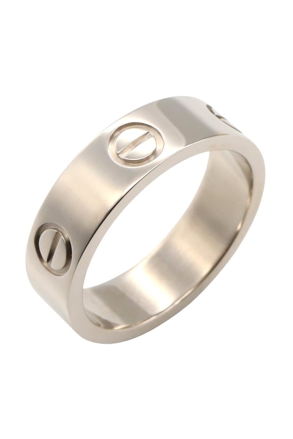 Pre-Owned Cartier Love Ring, 18K White Gold (K18WG) for Men and Women, Silver (Good)