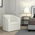 thumbnail image 2 of !nspire Contemporary Velvet Accent Chair - Ivory, 2 of 8
