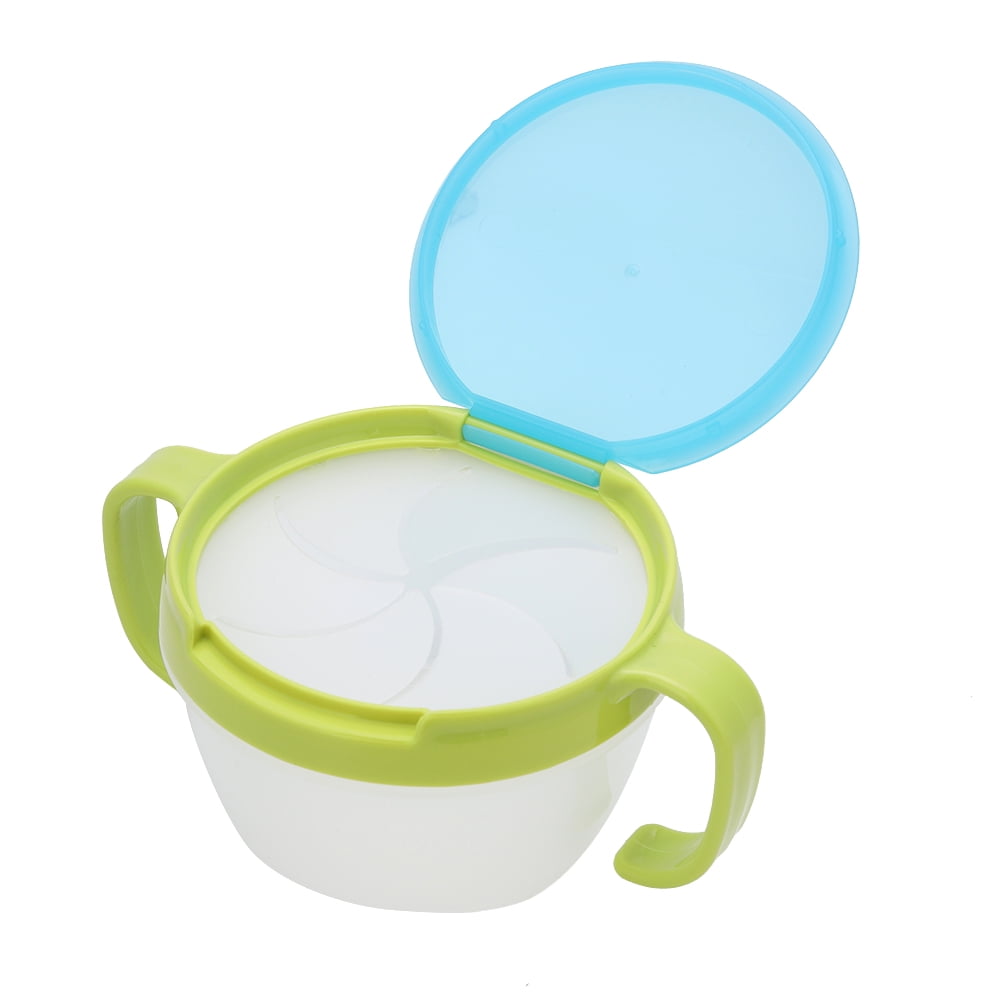 M Buder BPA Free Dual Handle Spill Proof Food Bowl Baby Snack Container for Toddlers, Green (3.5 inches / 9 cm)