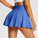 thumbnail image 4 of Gibobby faldas de mezclilla para mujer mujer Faldas pantalón plisadas para mujer con bolsillo para pantalones cortos(Azul, M), 4 of 5