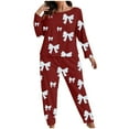 thumbnail image 4 of Fengactive 2 Piece Pajama Sets for Women Lounge Set Plus Size 3/4 Sleeve Tops and Pants Soft Comfy Sleepwear Loose Outfits, 4 of 5