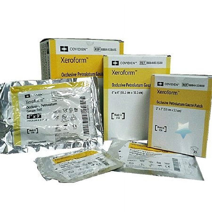 Xeroform Petrolatum Impregnated Dressing 4 Inch X 3 Yard Gauze Bismuth Tribromophenate / Petrolatum Sterile, 8884432000 - Box of 6