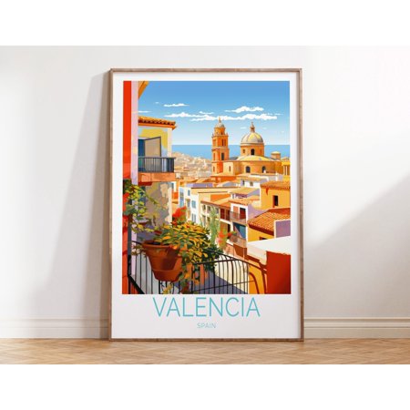 POSTER Valencia Spain Travel Poster Valencia Travel Poster, Valencia Spain Travel Wall Art, Valencia Spain Gift, Lisboa Birthday Present-UNFRAMED