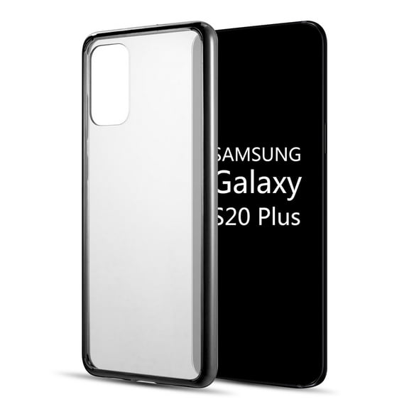 Samsung Galaxy S20 PLUS (6.7") Phone Case Ultra Slim Hybrid TPU Rubber Fusion Armor Hard BLACK Acrylic Transparent Back Protective Premium Cover Shockproof Frame Bumper Case for Samsung Galaxy S20