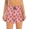 thumbnail image 2 of Goofa Strawberries Printed Women 2 in 1 Running Shorts,Quick Dry Athletic Workout Shorts,High Waisted Athletic Shorts with Liner Pockets-Small, 2 of 9