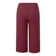 thumbnail image 5 of GEWSEY Striped Linen 3/4 Length Pants Women Linen Capri Pants Lightweight Spring Summer Pants for Women 2025 Ladies Pinstripe Pants (, S), 5 of 7