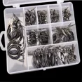 thumbnail image 2 of 6#-30# Stainless Steel Guide Ring Fishing Rod Guide Ring Fishing Rod Repair DIY Guide Ring Color Tie Rope Set 45/85 Pieces/Box 85pcs and tied rope, 2 of 6