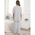 thumbnail image 4 of MINTREUS Lounge Sets for Women Knit Short Sleeve Tops and Long Pants Soft Comfy Pajamas Set Oversized 2 Piece Outfits S-2X, 4 of 8
