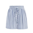 thumbnail image 5 of Admvng Womens Casual Striped Shorts Drawstring Waist Everyday Wear, 5 of 7