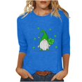thumbnail image 2 of Meichang T-Shirts pour Femmes St Patricks Day Manches 3/4 Hauts Trèfle Chanceux T-Shirts Imprimé Vert Col Rond Décontracté T-Shirts de Vacances St Patricks Day, 2 of 4
