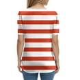 thumbnail image 4 of NAMTYQX Cute Summer Tops for Women Button V Neck Short Sleeve Lounge Womens Graphic T Shirts Saffron Size 3XL, 4 of 5