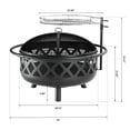 thumbnail image 2 of BaPiPro 36.00 x 36.00 Bowl Alloy Steel Fire Bowl with Fire Pit, 2 of 6