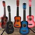 thumbnail image 4 of Guitarra acústica de 21 pulgadas, tamaño pequeño, portátil, de madera, para niños (negro), 4 of 7